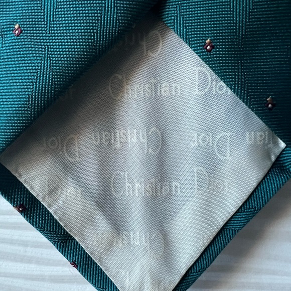 Authentic Christian Dior Men’s Tie With Dior Embroidered Logo 55” L x 3-1/2” W - Picture 7 of 13